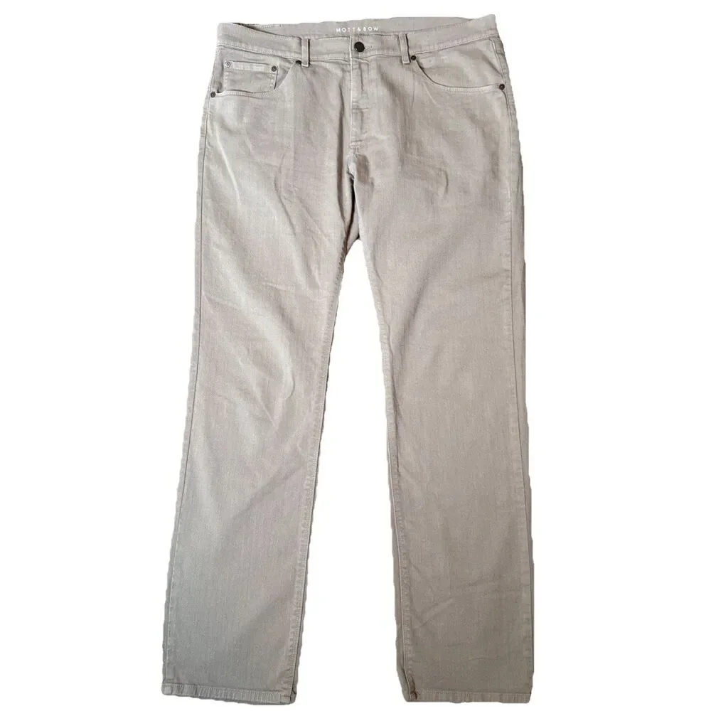 Mott and Bow Slim Mercer Jeans Mens Size 38x34*‎ Straight Denim Tan Beige